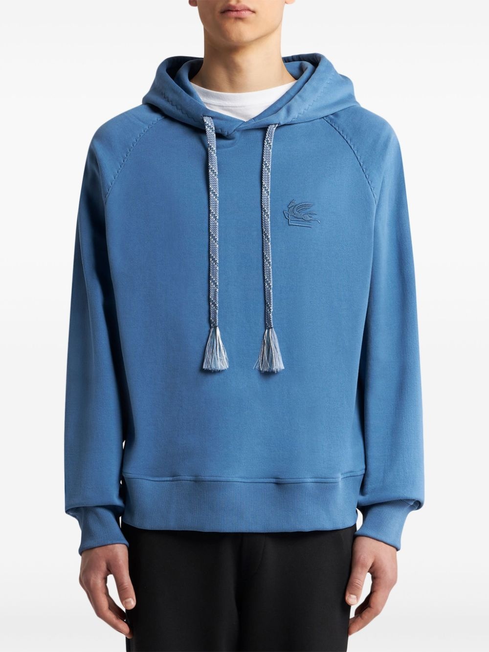 Pegaso-embroidered drawstring hoodie - 3