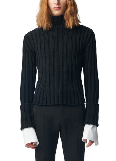 Ann Demeulemeester Warre Cropped Rib Darted High Neck Sweater outlook
