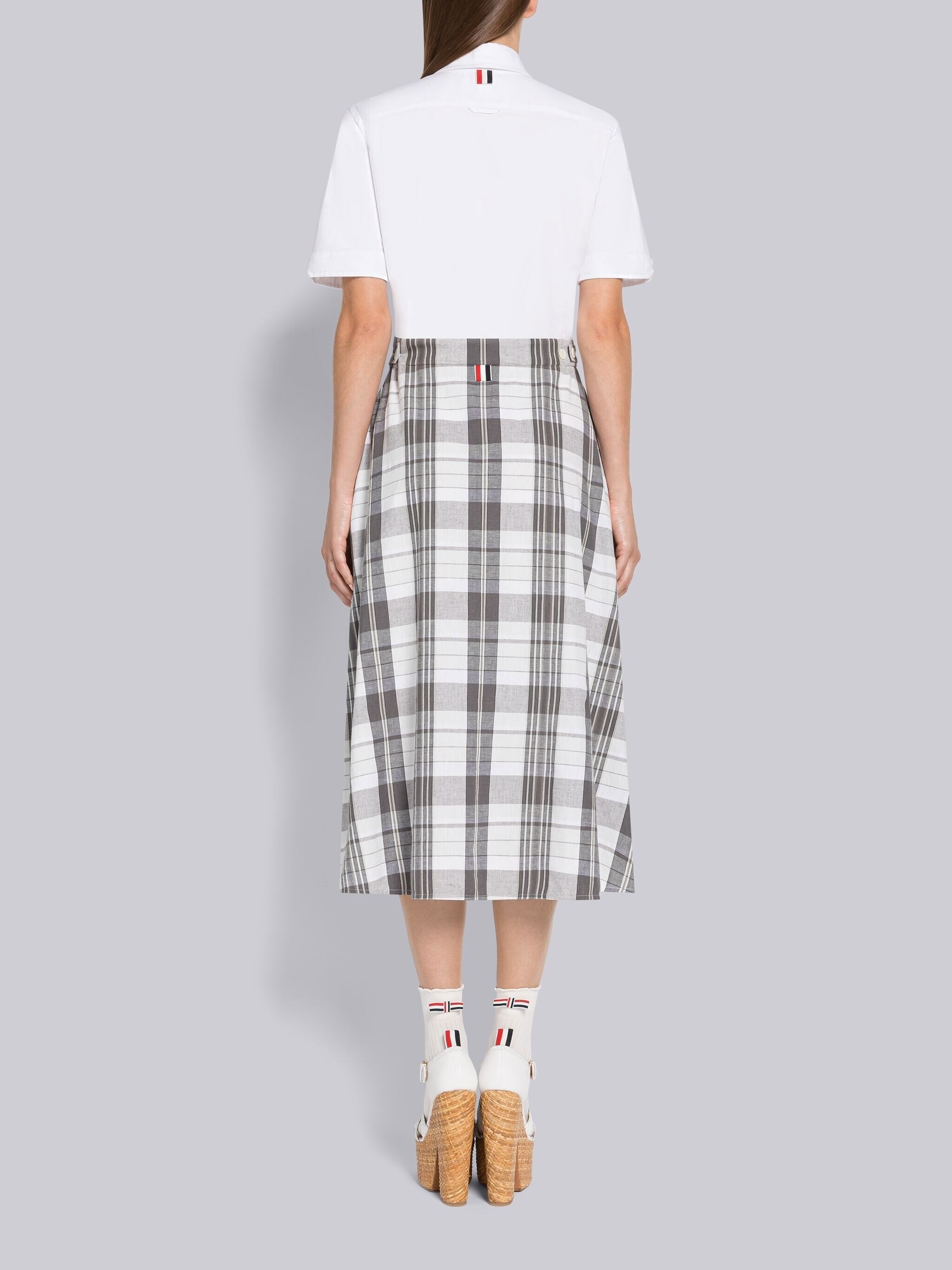 Madras Oxford A-line Short Sleeve Shirtdress - 3