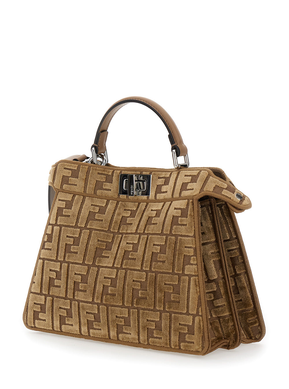 Fendi Women 'Peekaboo Iseeu Small' Brown Handbag With All-Over Ff Motif In Fabric Woman - 2