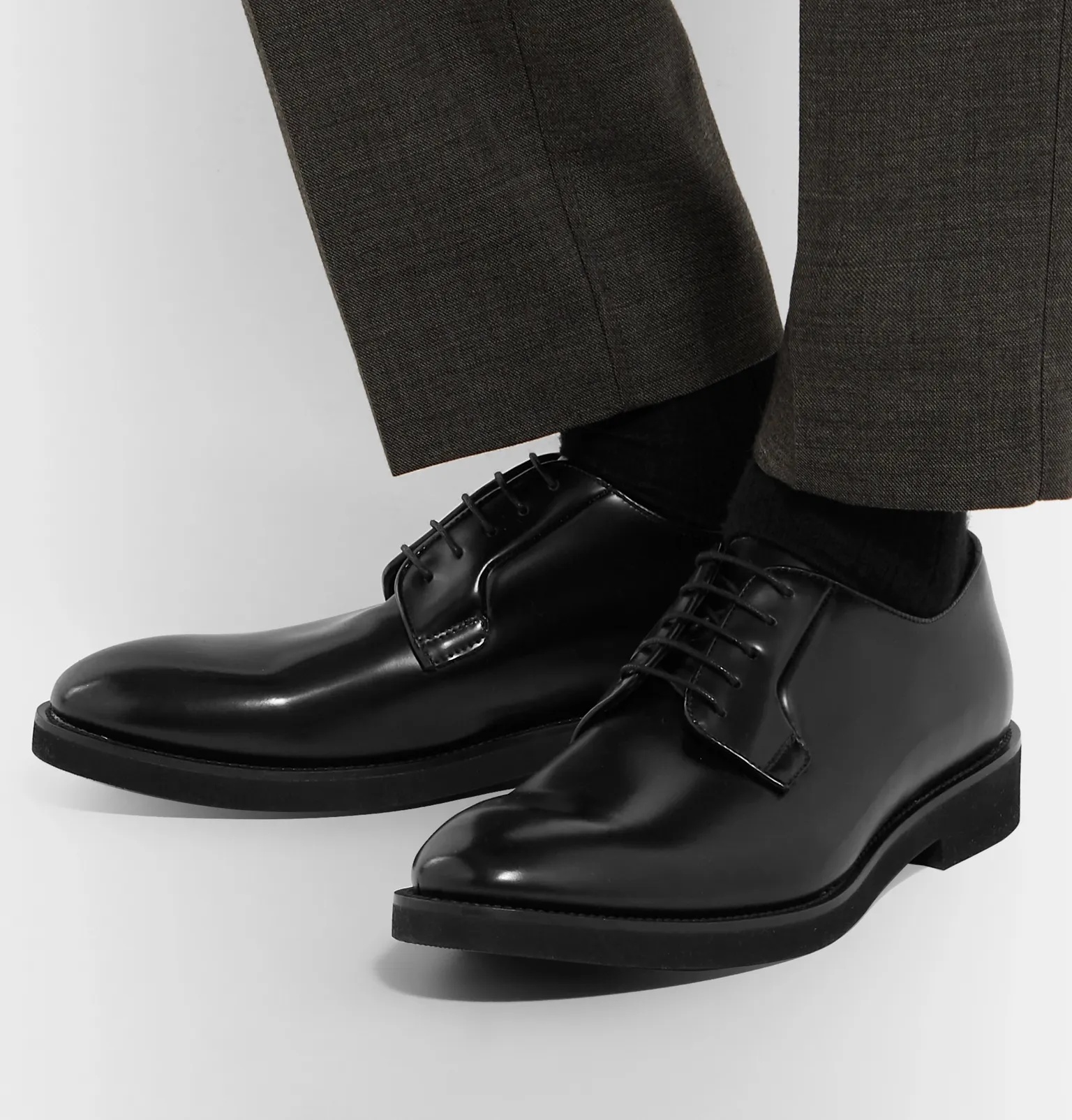 Ludlow Polished-Leather Derby Shoes - 9