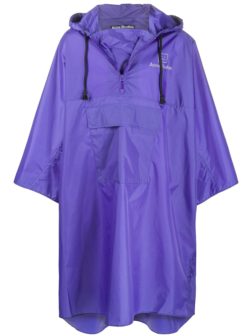 logo-print poncho-style raincoat - 1