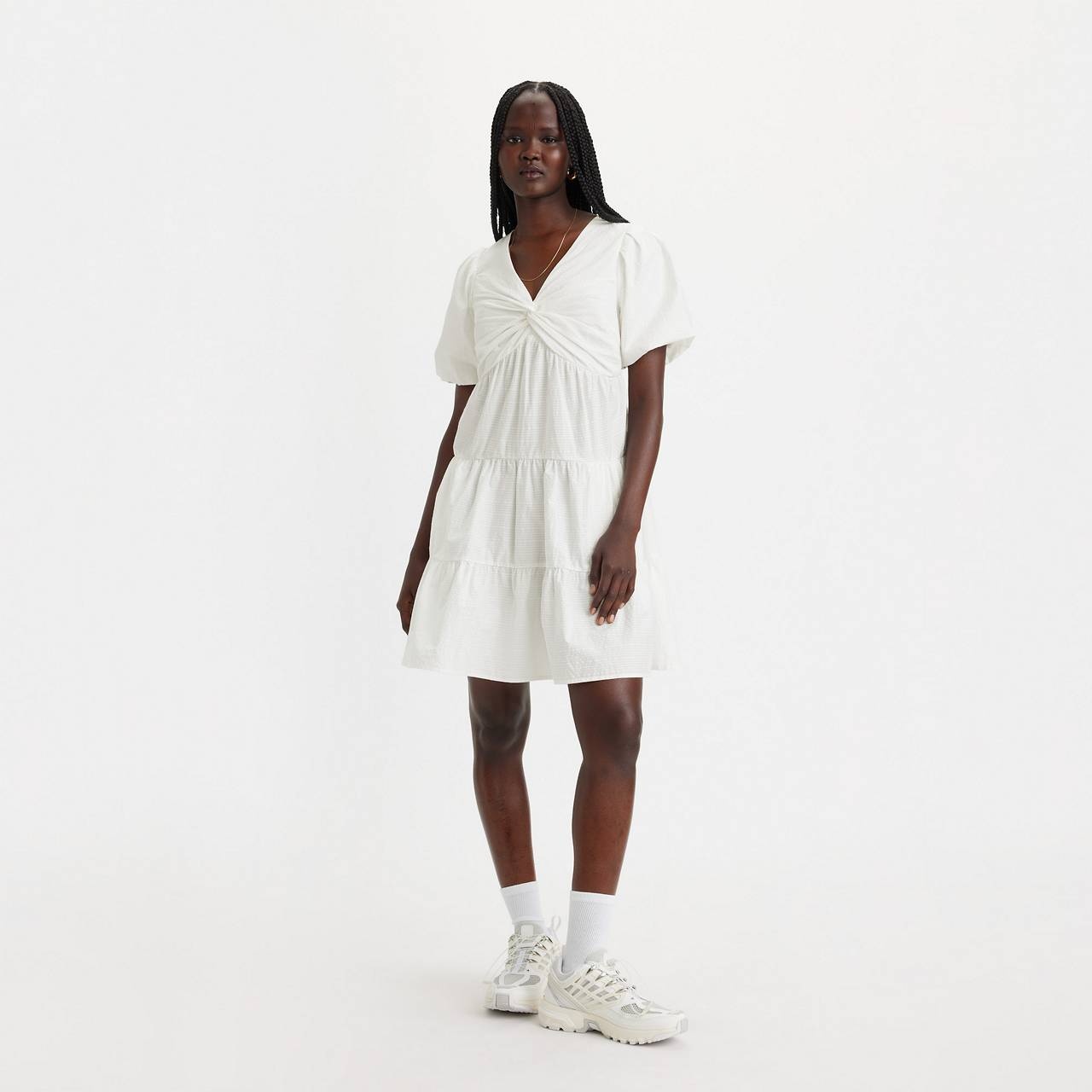 VOLUME SLEEVE TIERED DRESS - 2