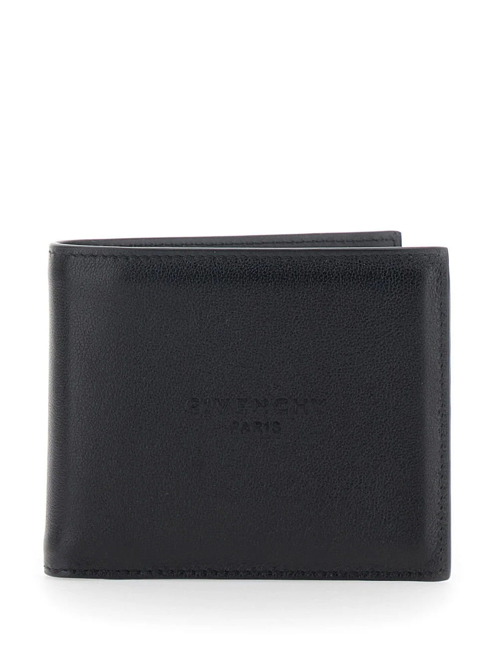 Givenchy Men Black Bi-Fold Wallet With Embossed Logo Lettering On The Front In Grained Leather Man - 1