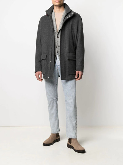 Brunello Cucinelli checked single-breasted blazer outlook