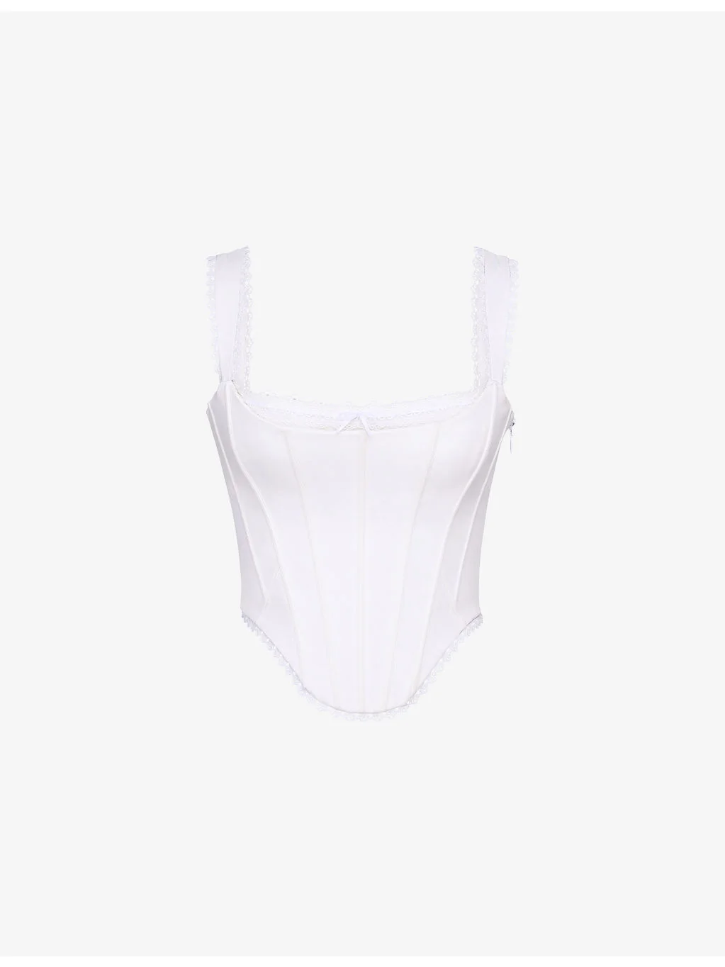 Adina Scalloped-Trim Stretch-Cotton Corset Top - 1