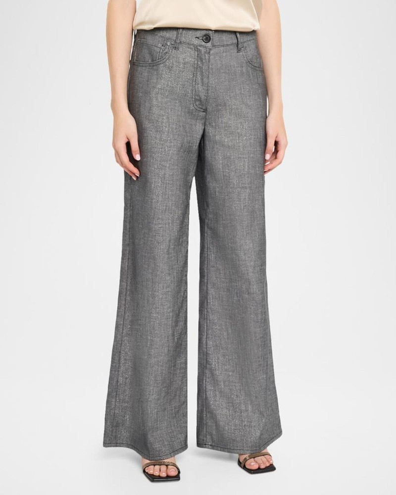 Wide-Leg Cotton-Blend Pants 4
