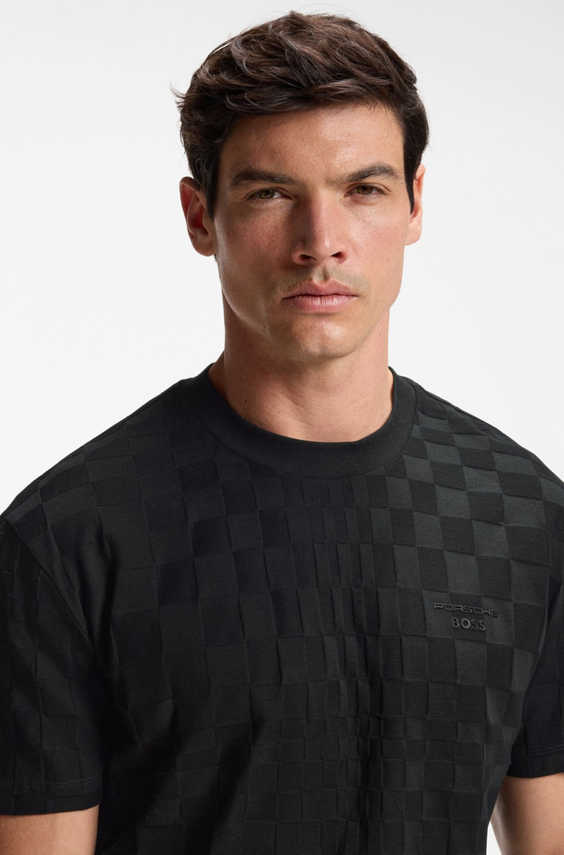 PORSCHE X BOSS RELAXED-FIT T-SHIRT IN COTTON JACQUARD 3