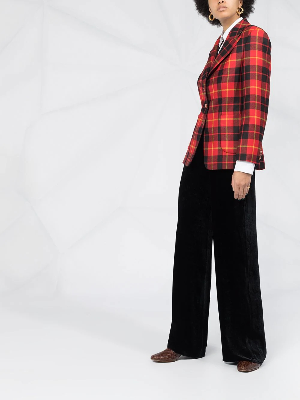 tartan print blazer - 4