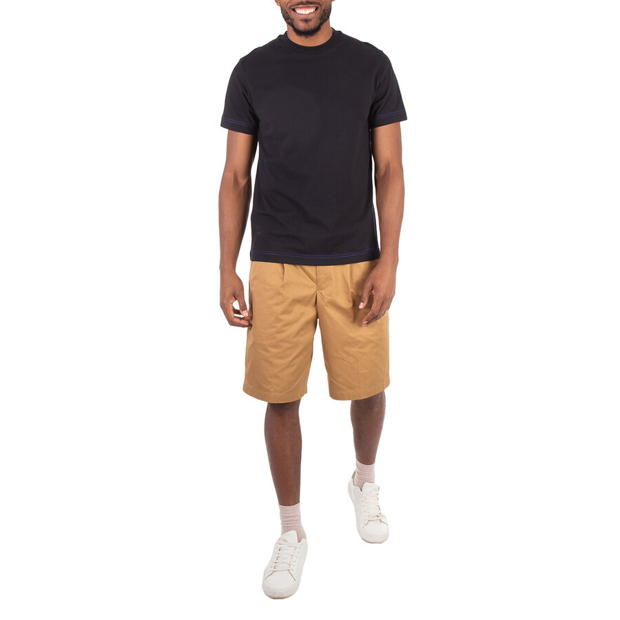 Burberry Logo Embroidered Cotton T-Shirt - 4