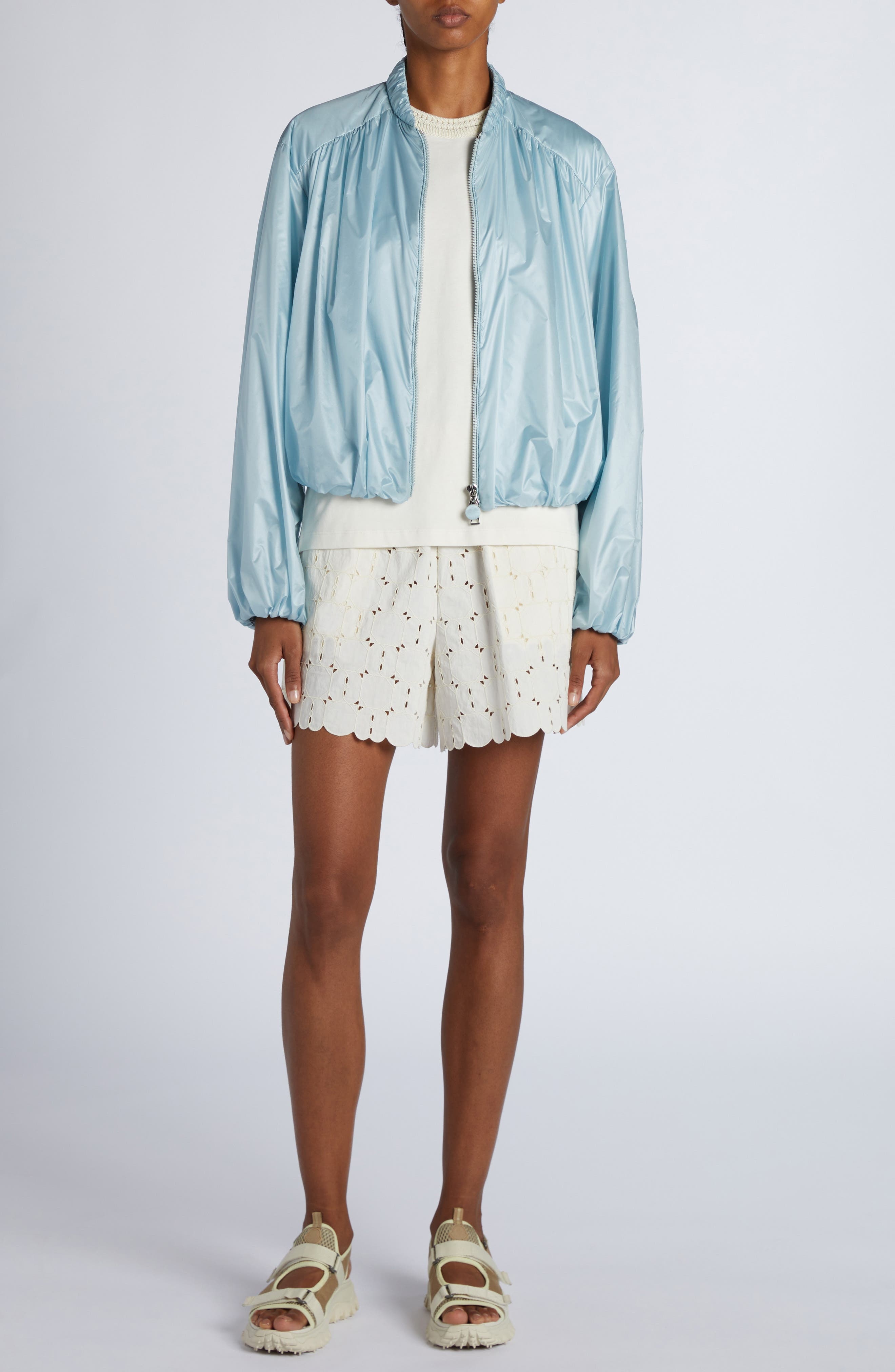 Moncler Eyelet Shorts in White at Nordstrom - 2