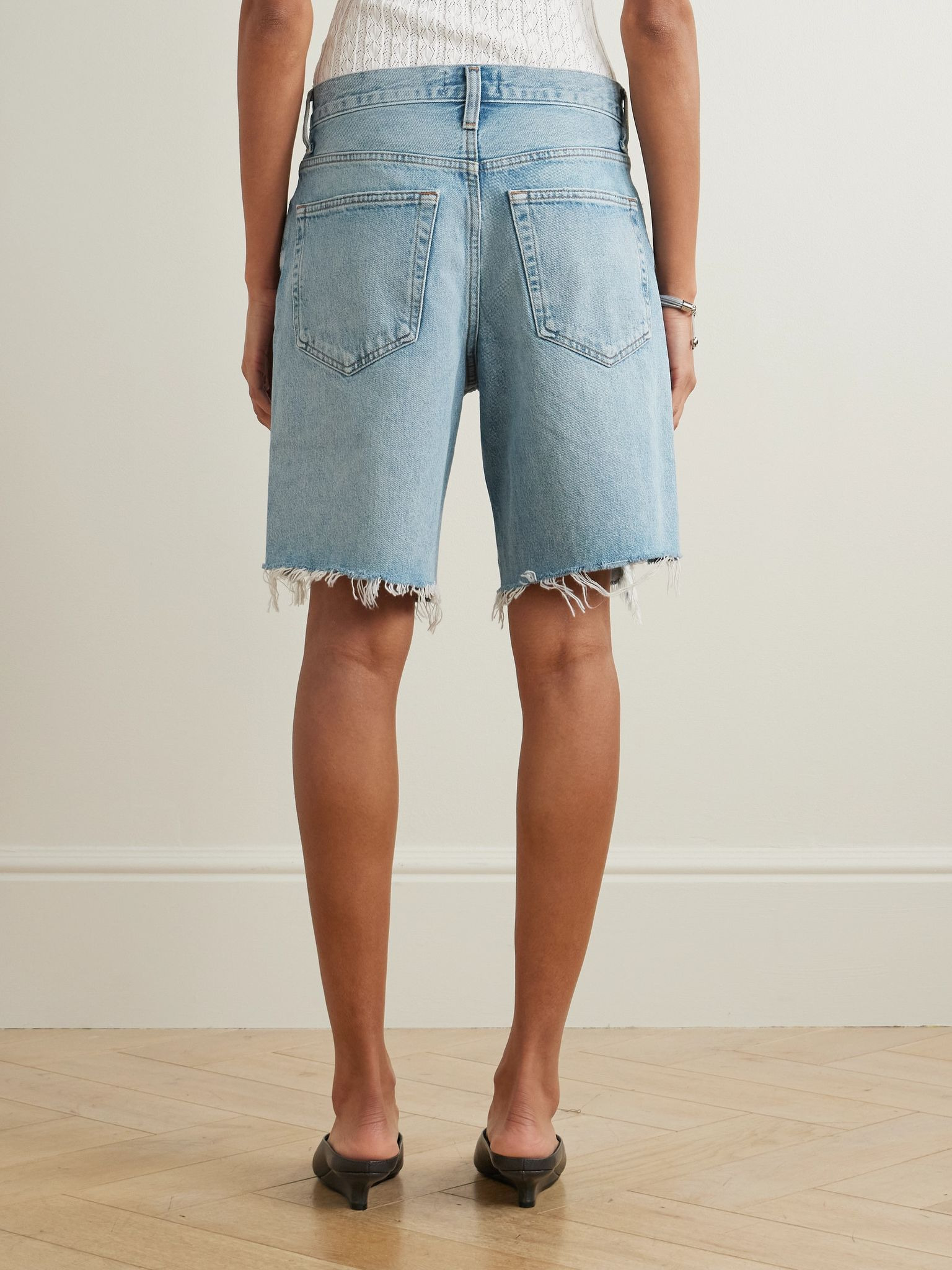 Indra distressed denim shorts Light denim - 4