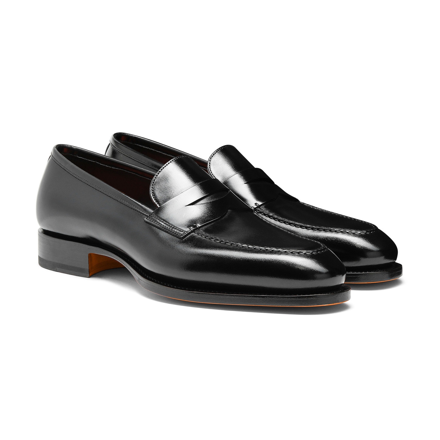 Men's black leather penny loafer - 3