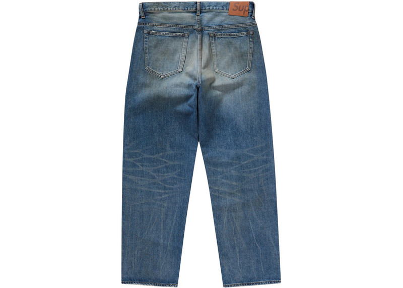 Supreme Supreme Distressed Loose Fit Selvedge Jean (FW24) Washed Indigo outlook