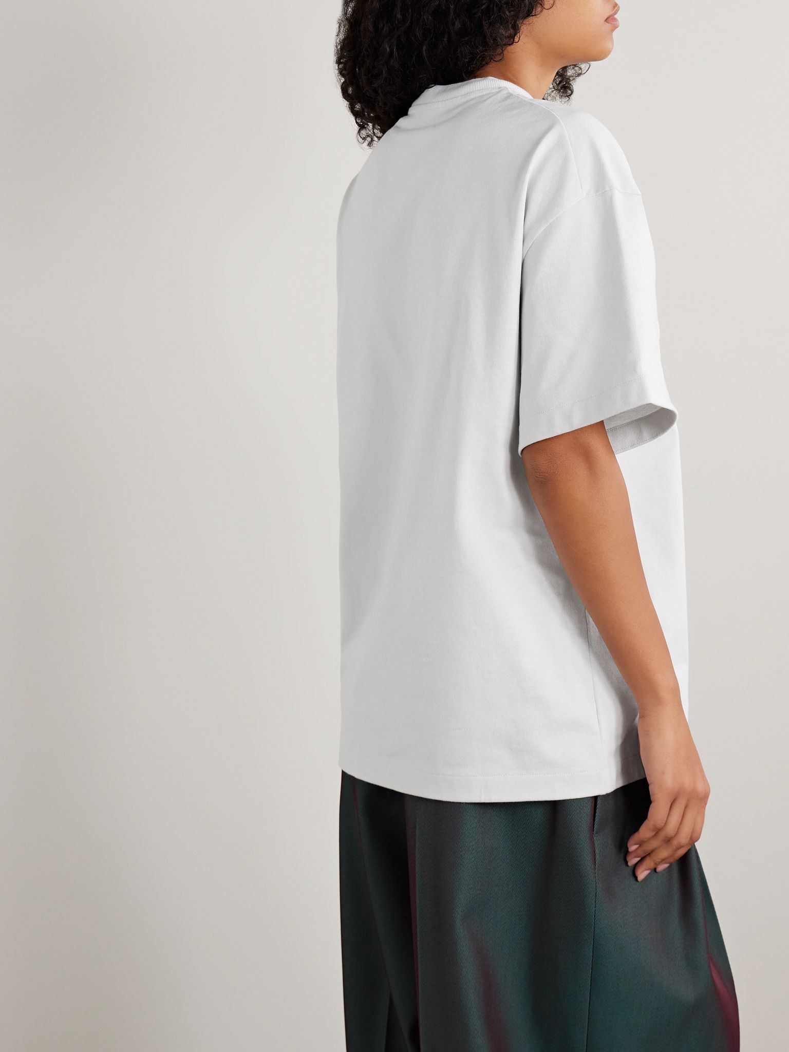 Printed cotton-jersey T-shirt Light gray - 4