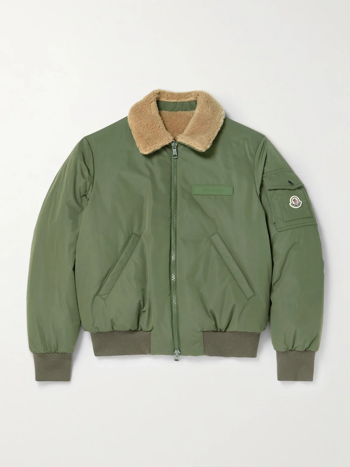 Maulevrier Reversible Plush and Shell Bomber Jacket - 1
