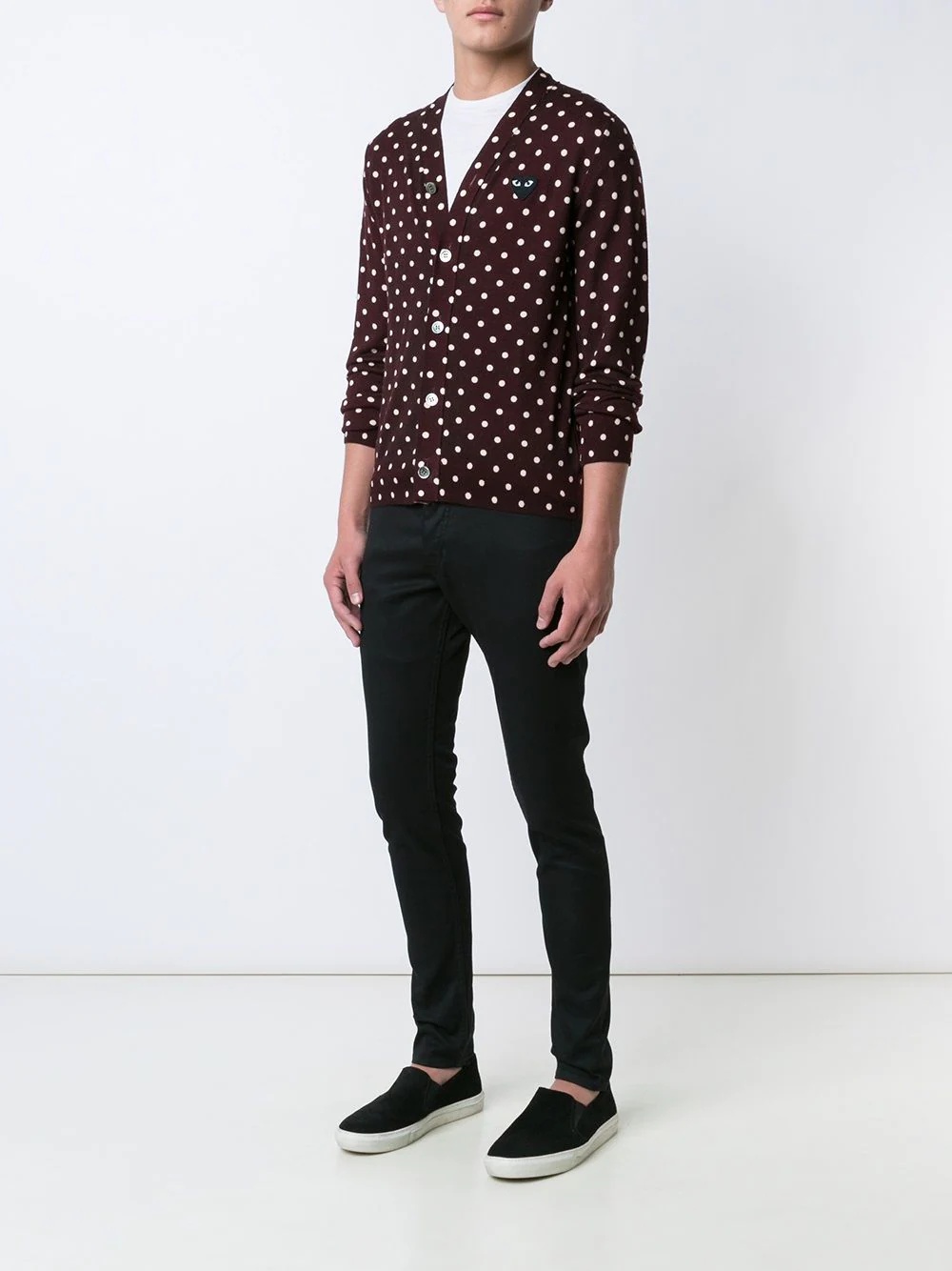 embroidered heart polka dot cardigan - 2