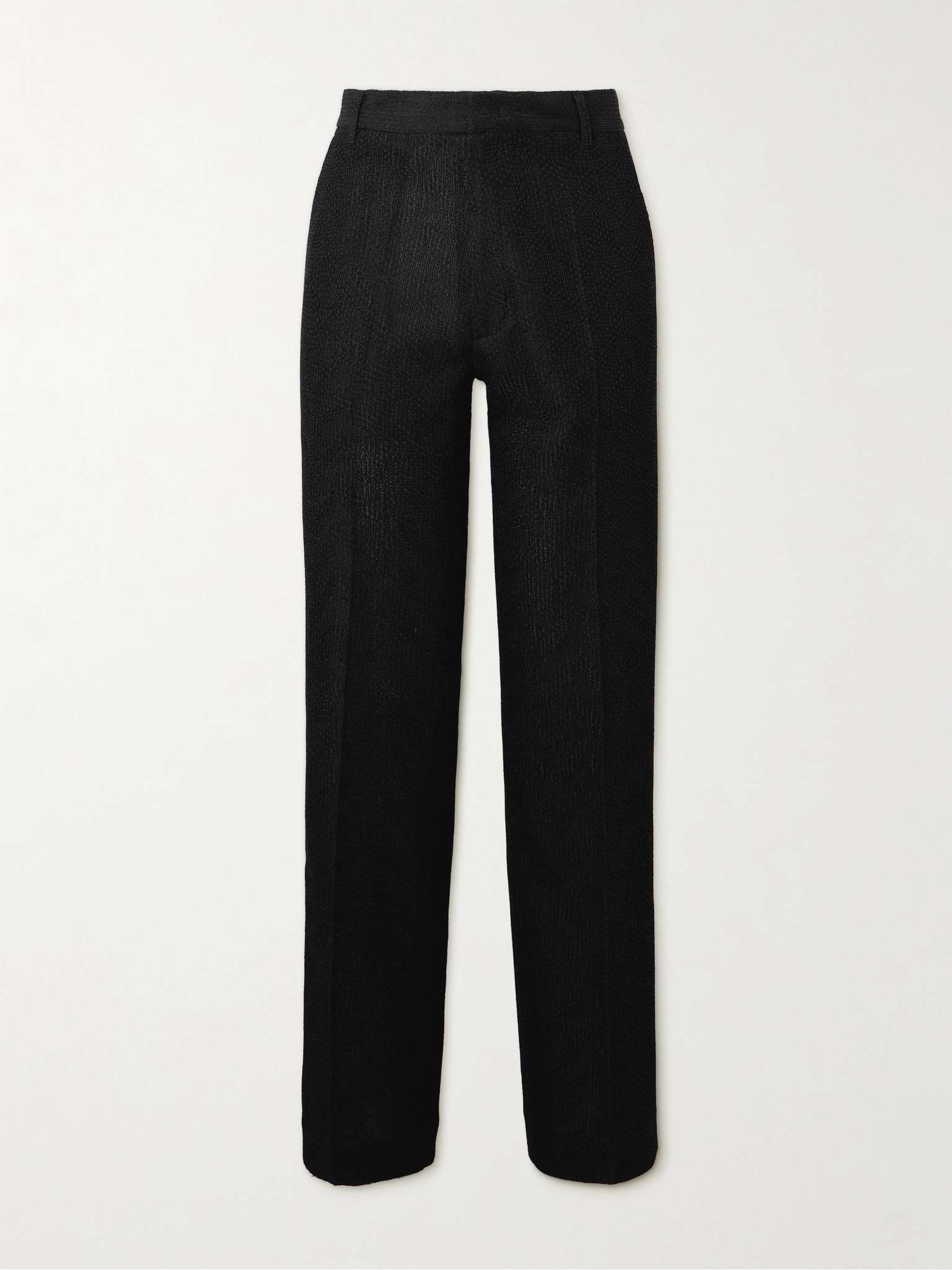 Straight-Leg Knitted Cotton Trousers - 1