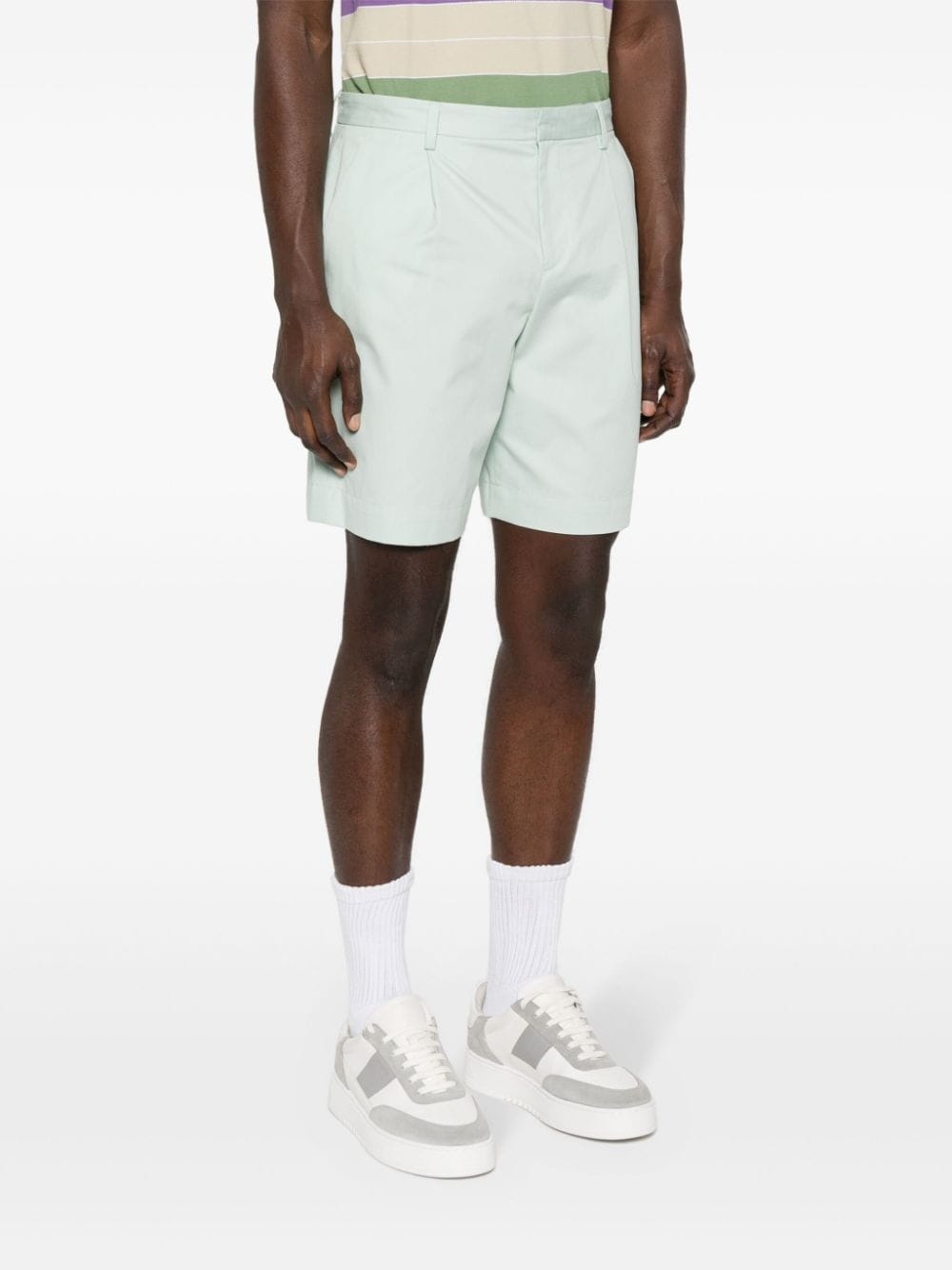 pleated cotton shorts - 3