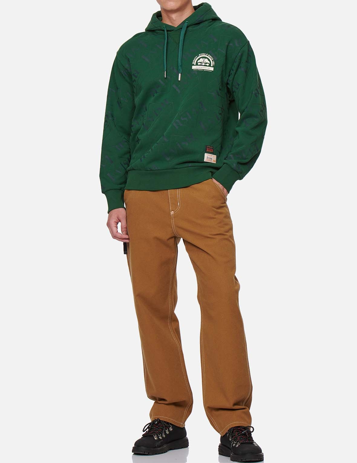 ALLOVER LOGO PRINT HOODED SWEATSHIRT - 5