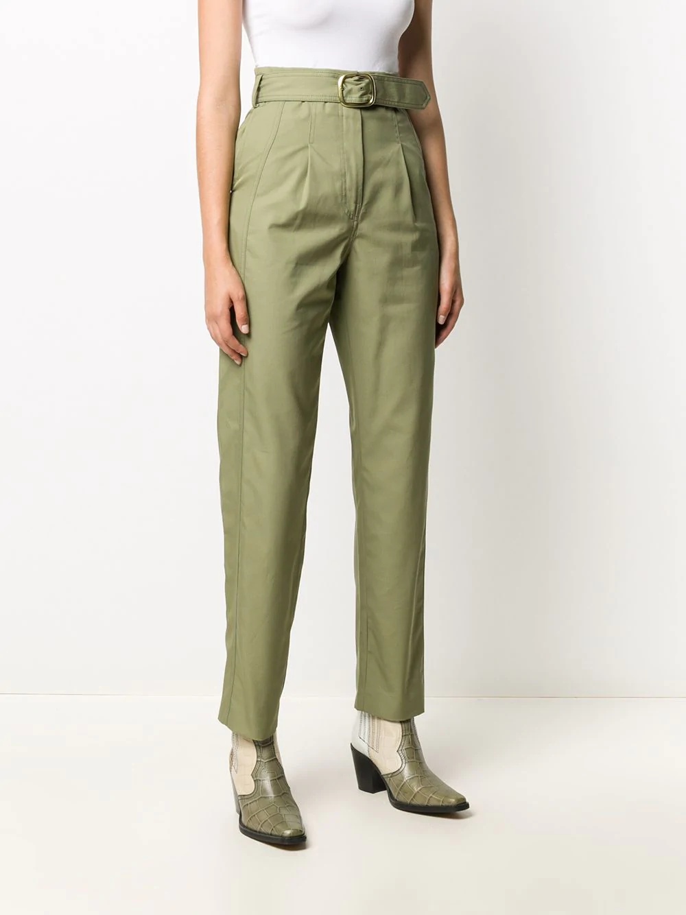 high-waist belted trousers - 3