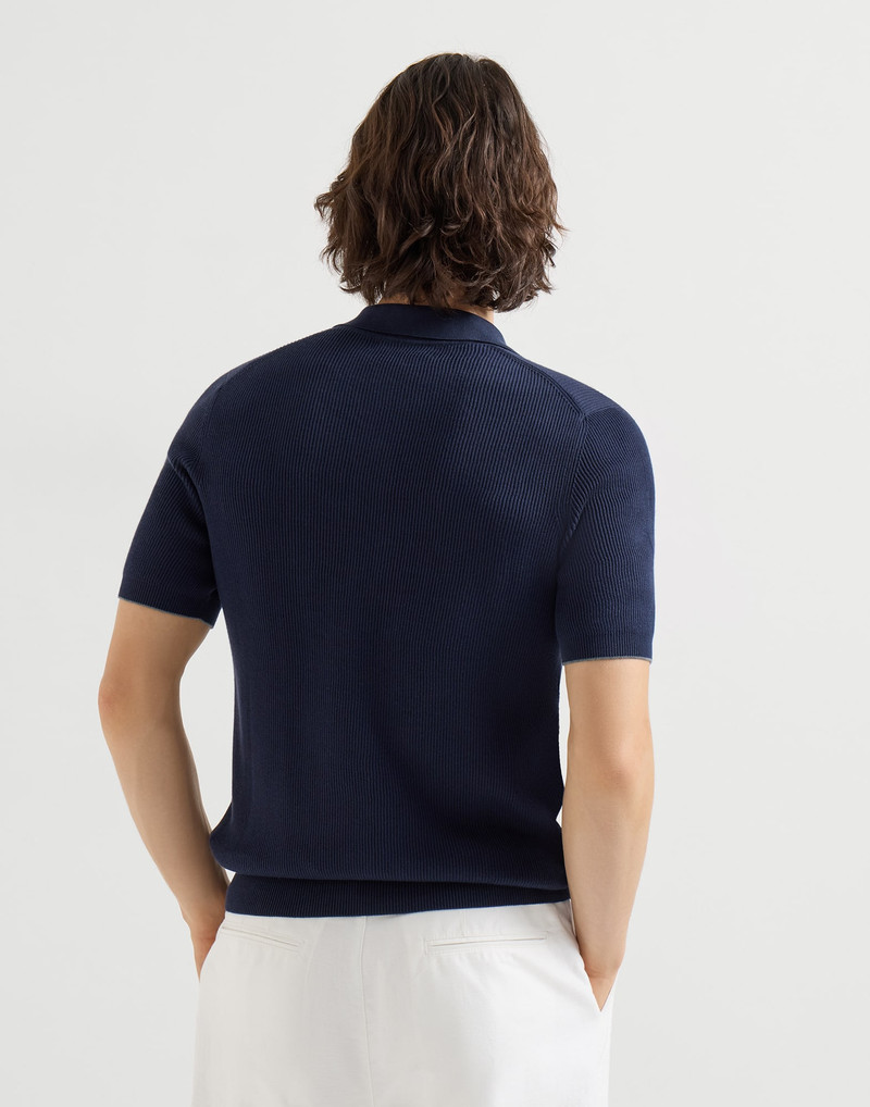 Cotton English rib knit polo 3