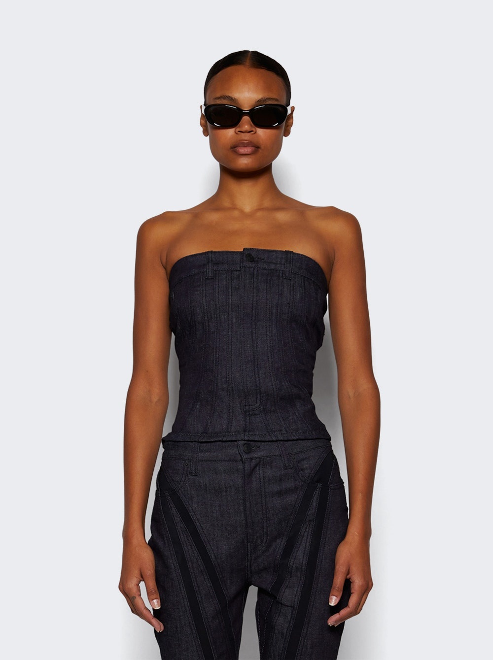 Spiral Bustier Top Raw Blue - 3