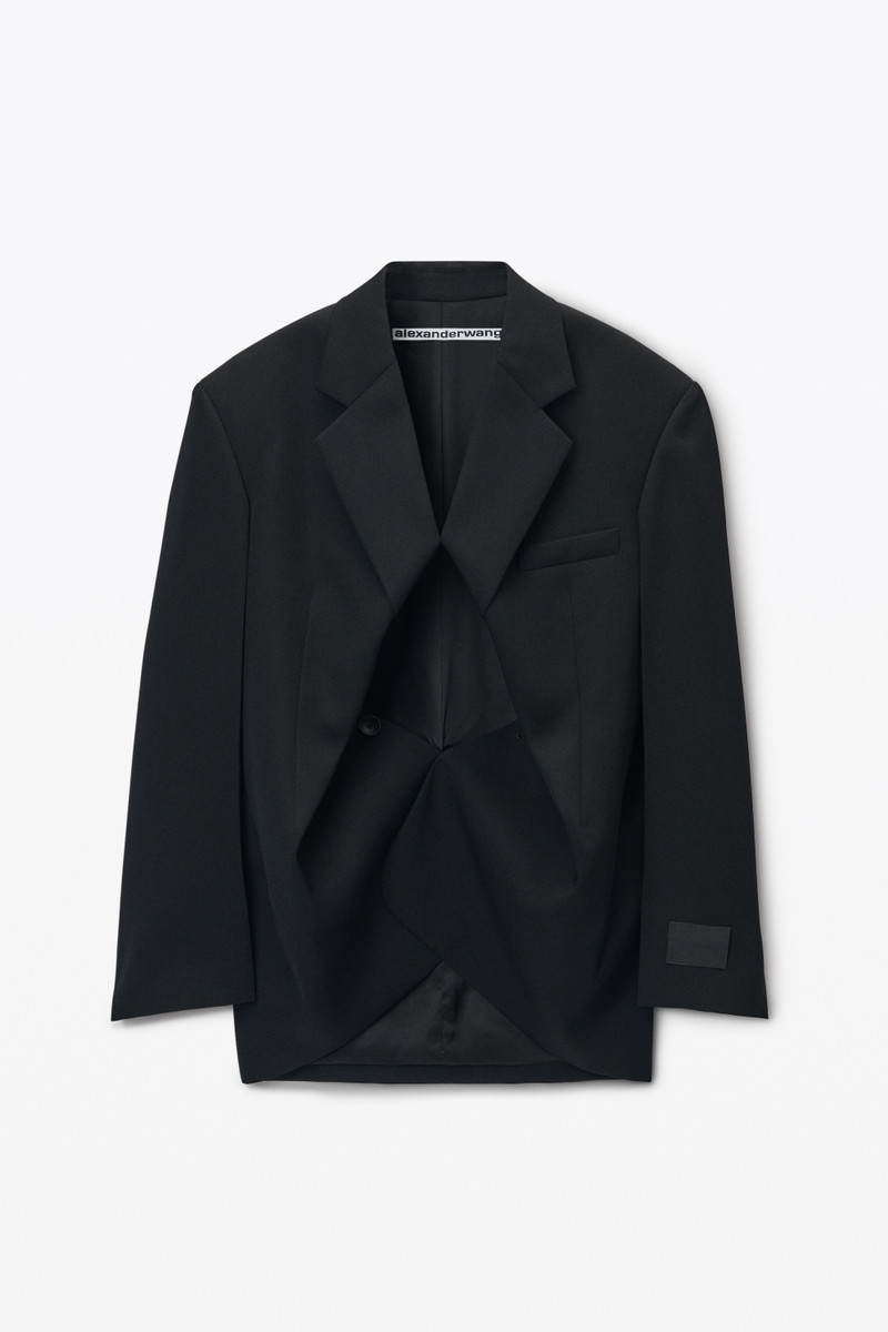 Exaggerated Split Front Boxy Blazer - 1