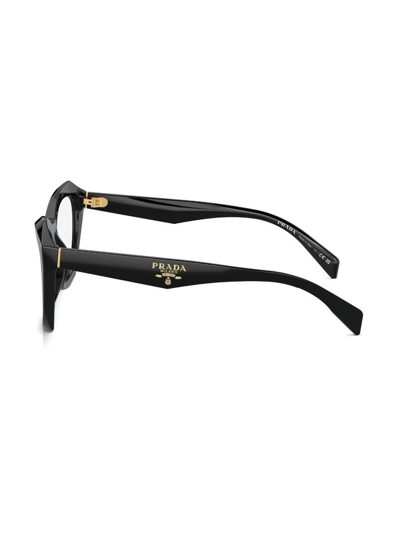 logo-engraved geometric-frame glasses 3