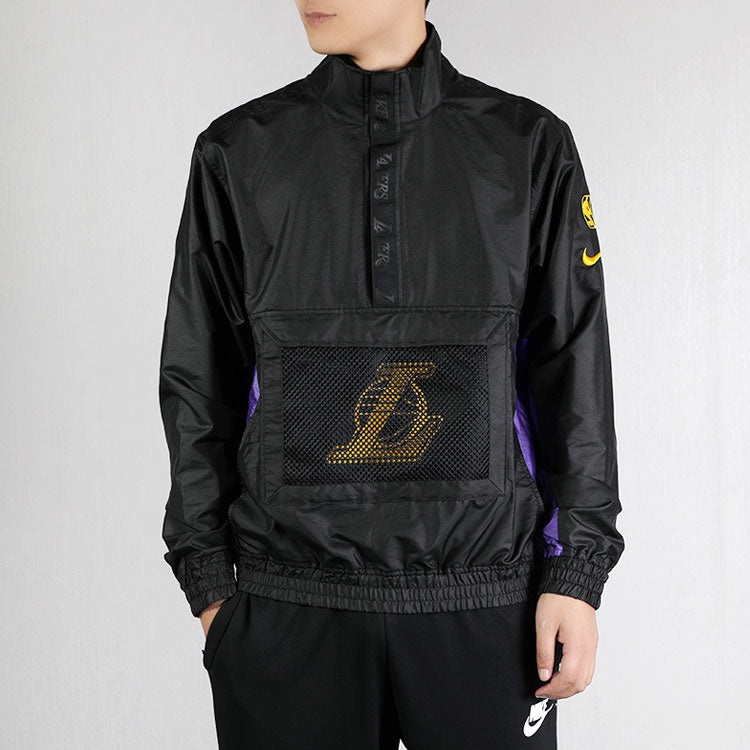 Nike Lightweight NBA Los Angeles Lakers Sports Jacket Black CJ7115-010 - 4