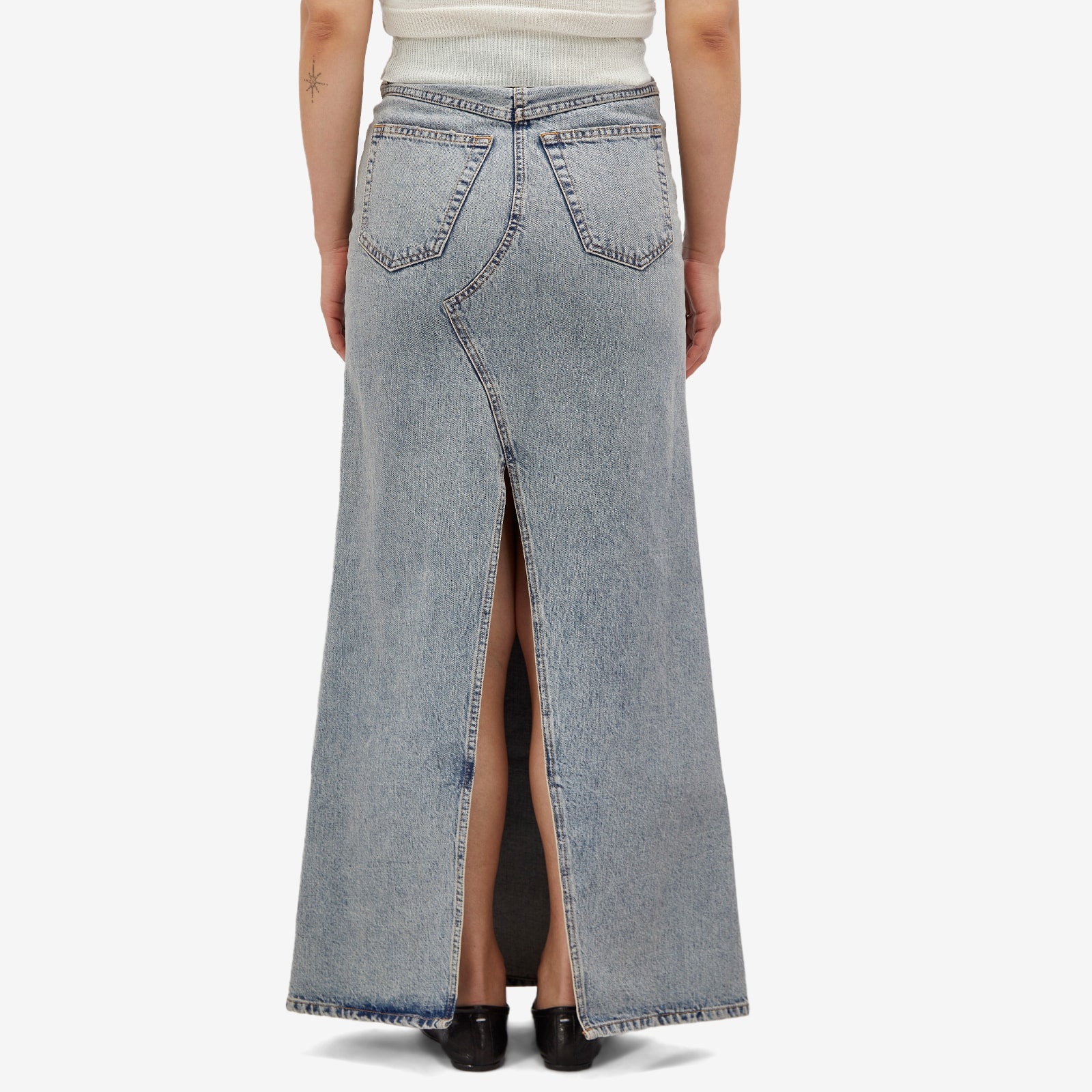 【MM6 MAISON MARGIELA】 Patchwork denim maxi skirt Patchwork denim maxi skirt in blue - MM 6 Maison Margiela