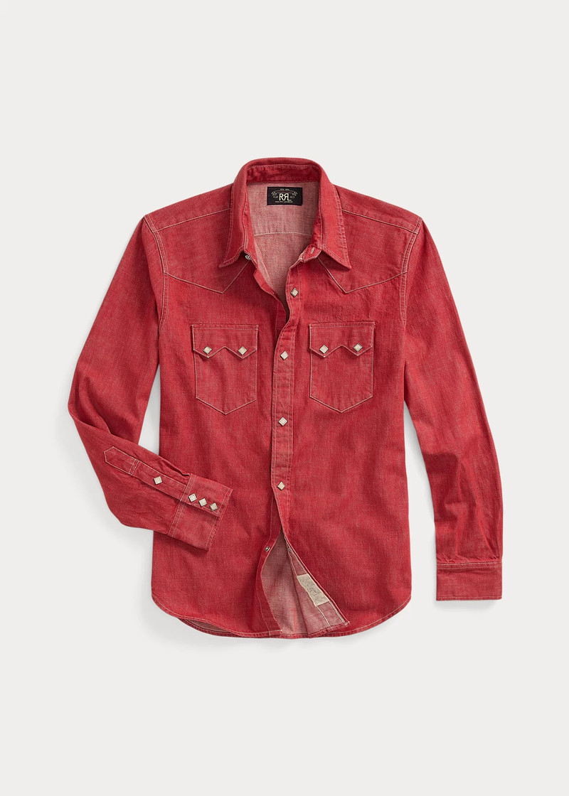 Slim Fit Denim Western Shirt 1