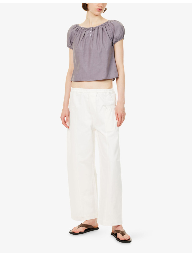 DEIJI STUDIOS Barrel-Leg Zip-Pocket Cotton Trousers outlook