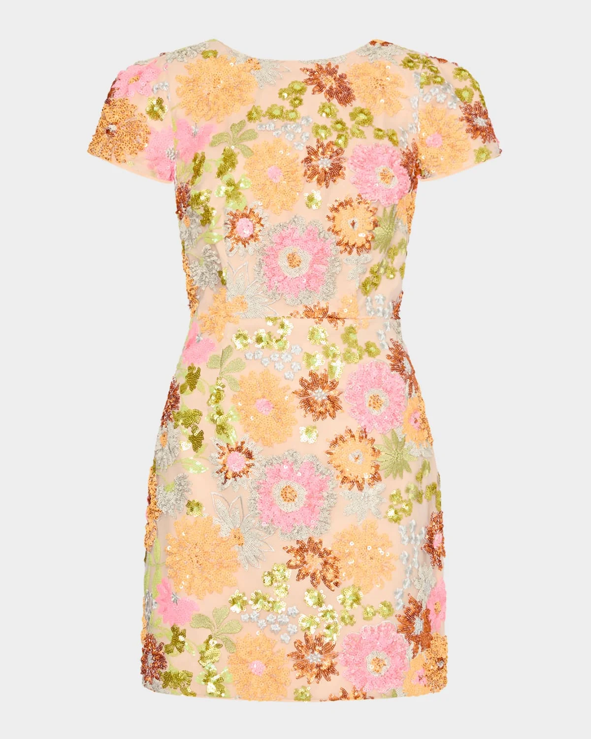 Rowen Floral Sequin Embroidered Mini Dress - 1
