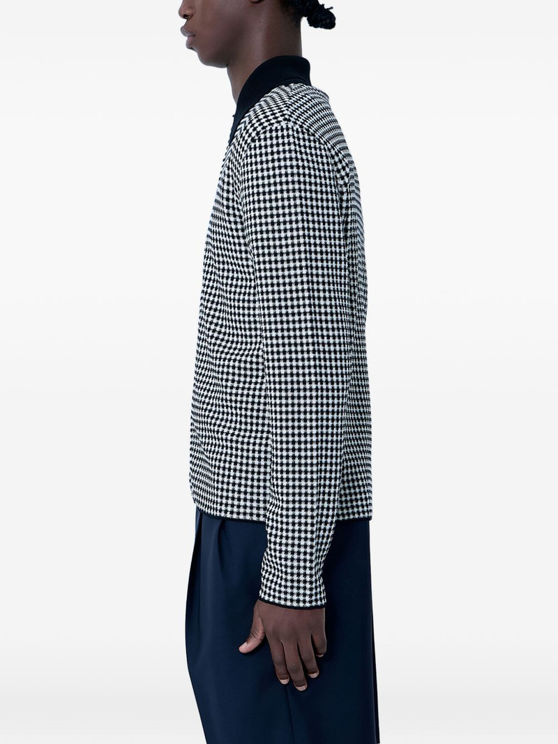 Jil Sander houndstooth zip-up polo shirt outlook