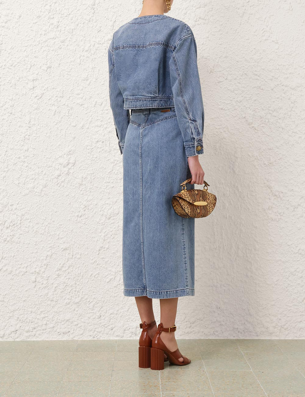 Denim Cropped Jacket - 4