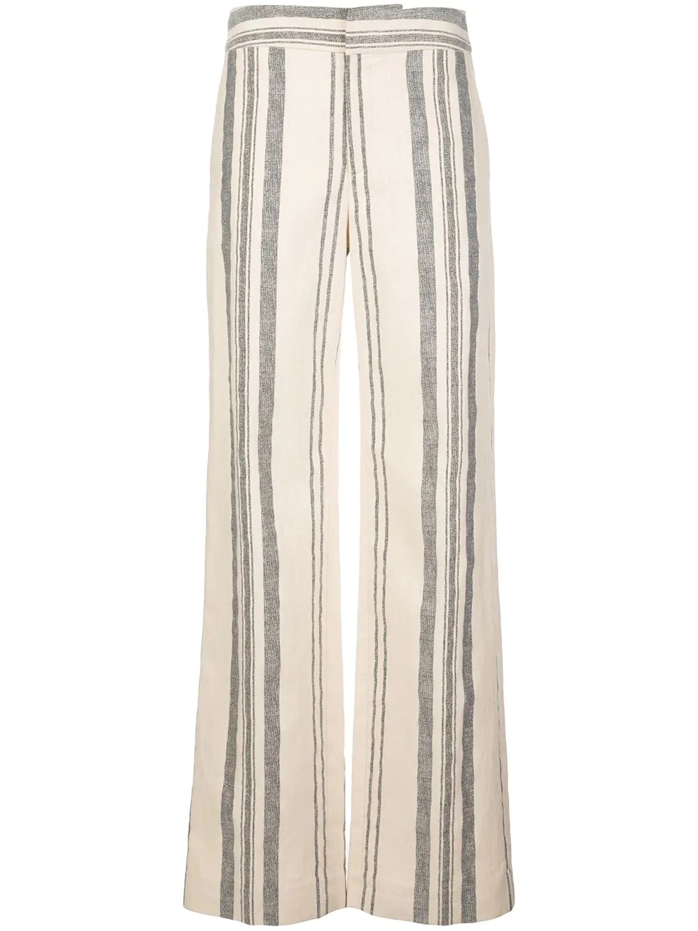 striped print trousers - 1