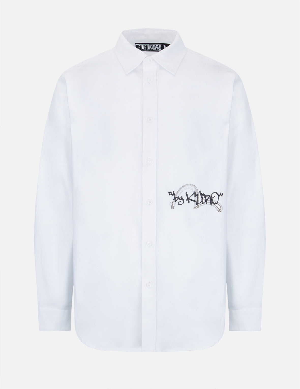 Kamon and Graffiti Print Oxford Shirt - 1