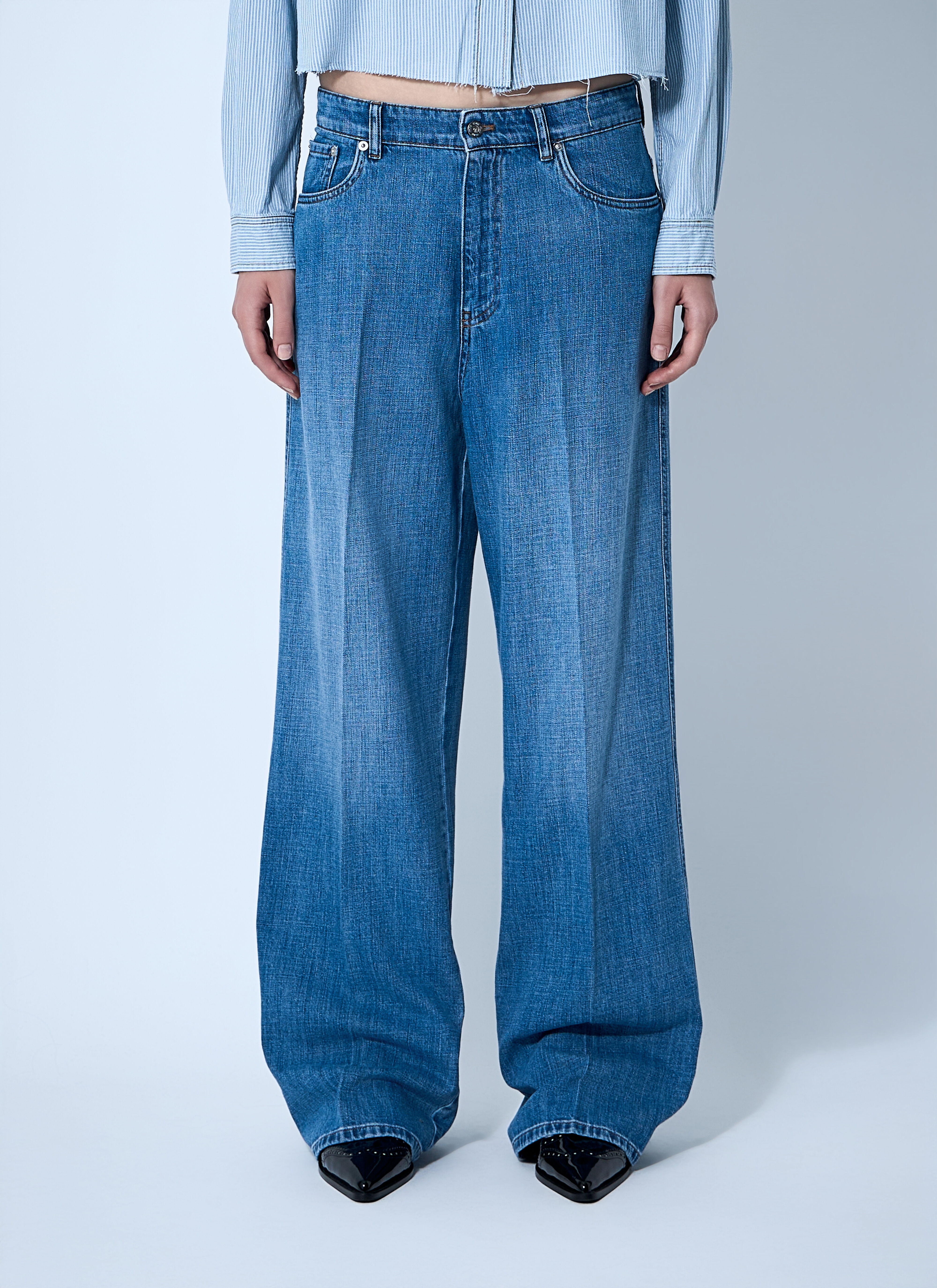 Miu Miu Logo Motif Jeans | lncc | REVERSIBLE