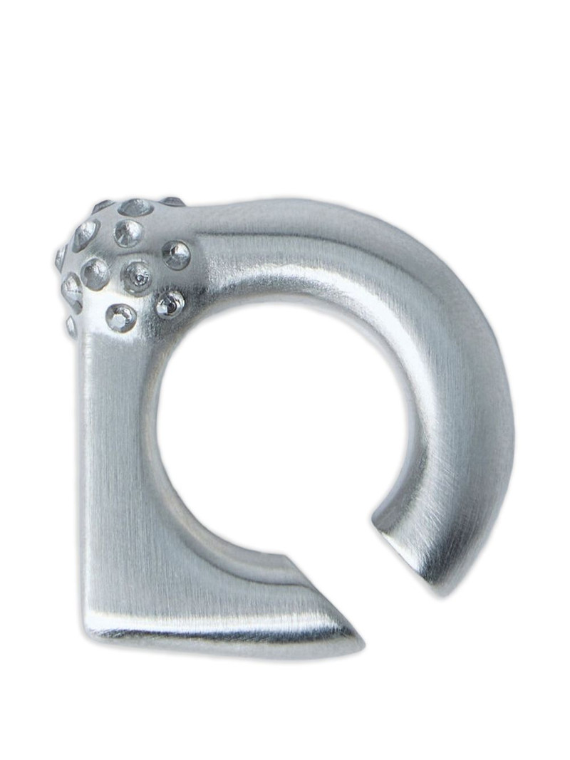 Rick Owens textured-detail geometric ear cuff outlook