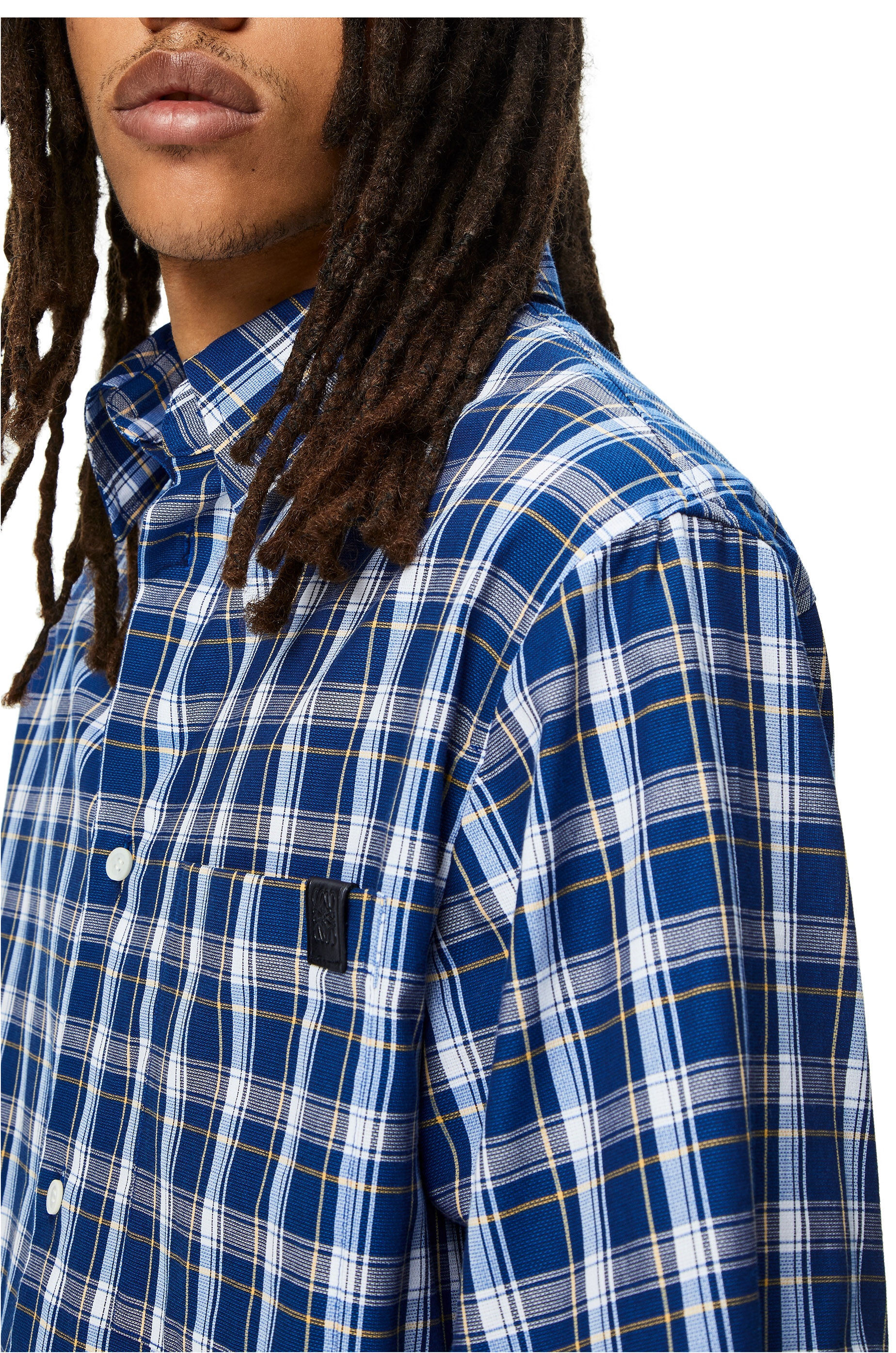 Short sleeve check shirt in cotton - 5