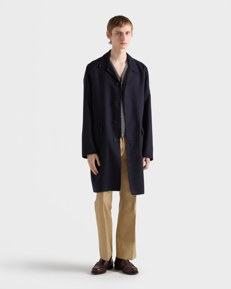 Prada Single-breasted wool and silk coat outlook