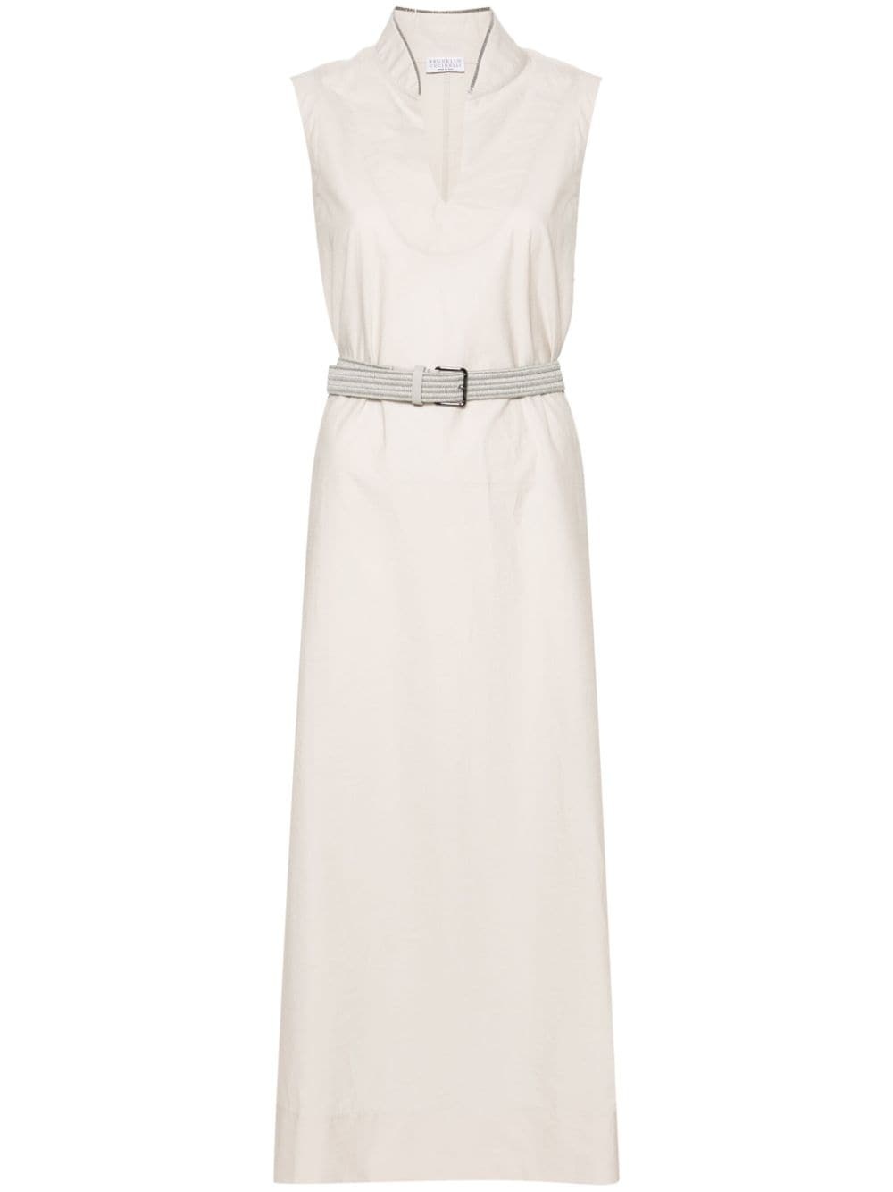 belted sleeveless maxi dress - 1