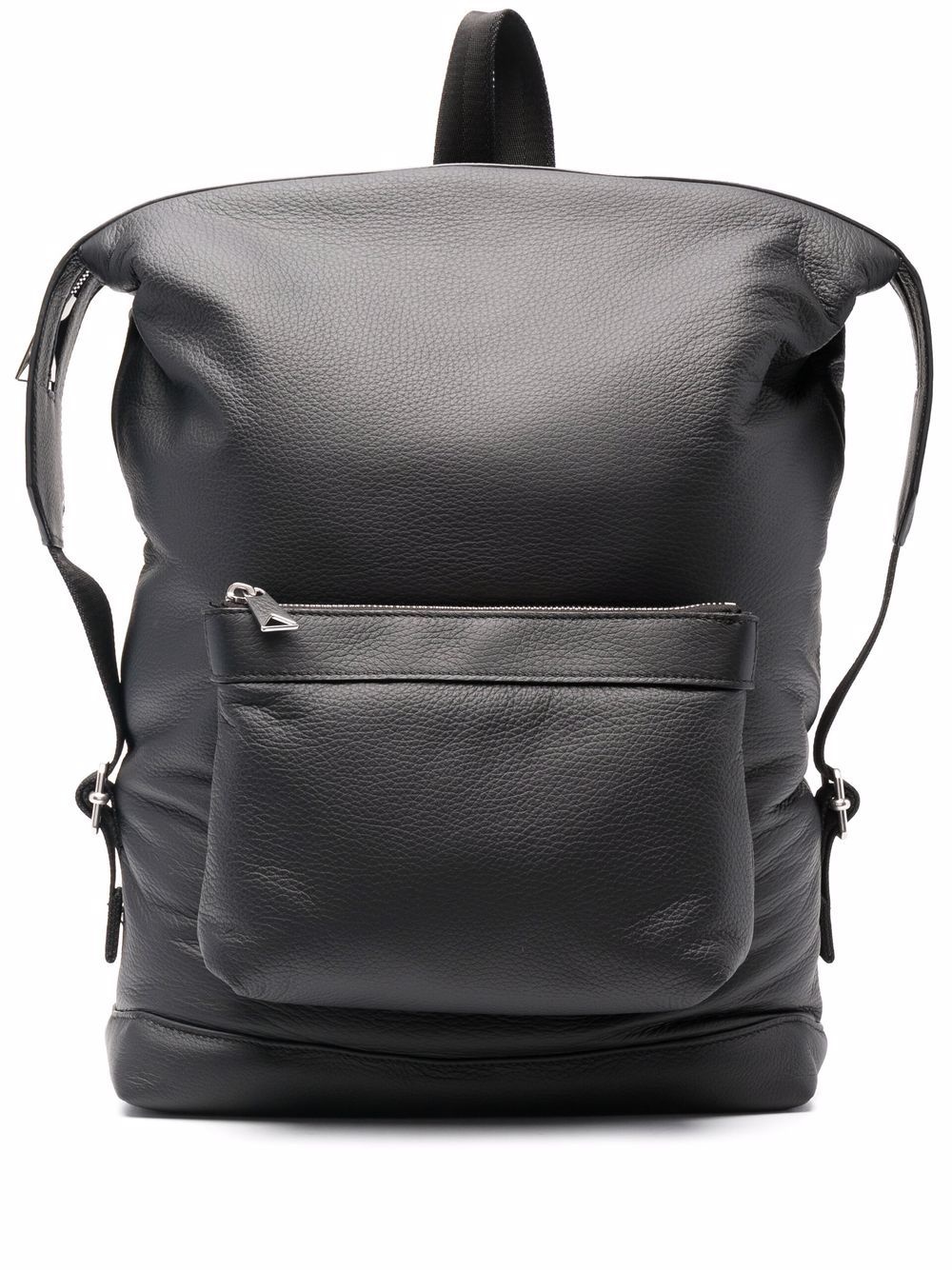 grained leather backpack - 1