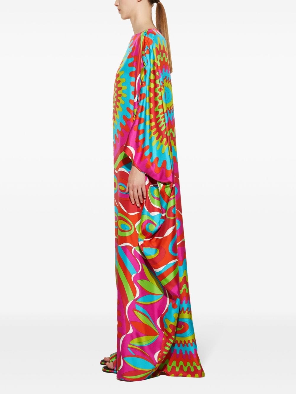 Bersaglio-print silk kaftan dress - 3