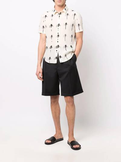 SAINT LAURENT palm tree print short-sleeved shirt outlook