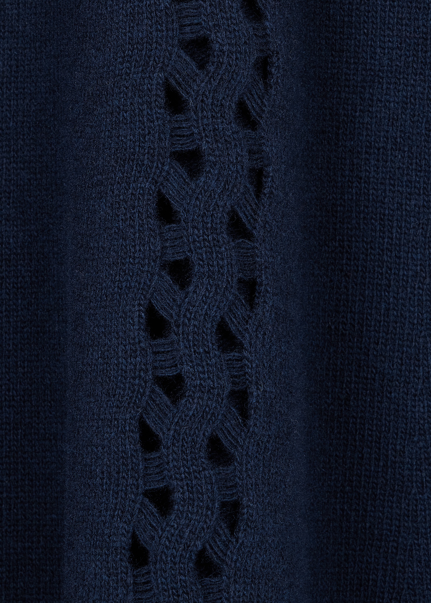 Women's Navy Ladder Pointelle Stitch Knitted Skirt - 2