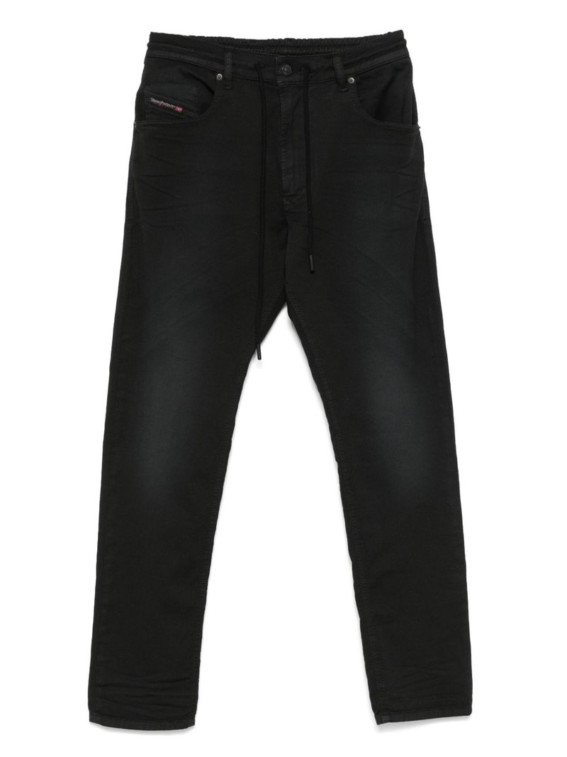 logo-embroidered jeans 1