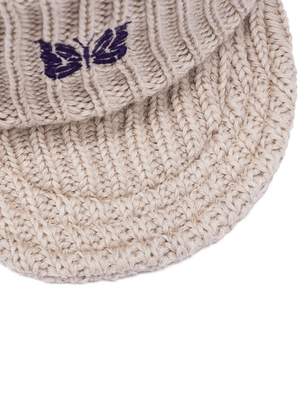 logo-embroidered ribbed hat - 5