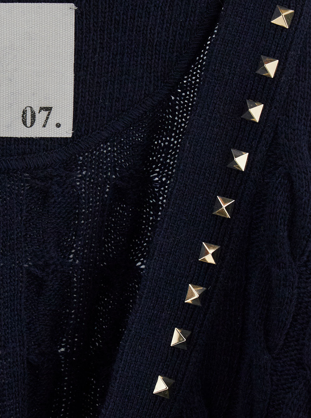 Valentino Men Blue Cable-Knit Cardigan With Studs In Wool Man - 3